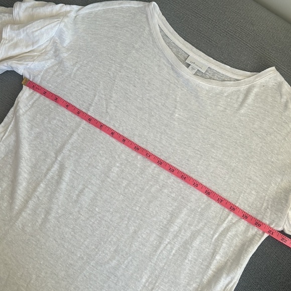 J. Jill Womens 100% Linen White Flutter Sleeve Top Blouse Tee Size M Scoop Neck - Picture 4 of 7